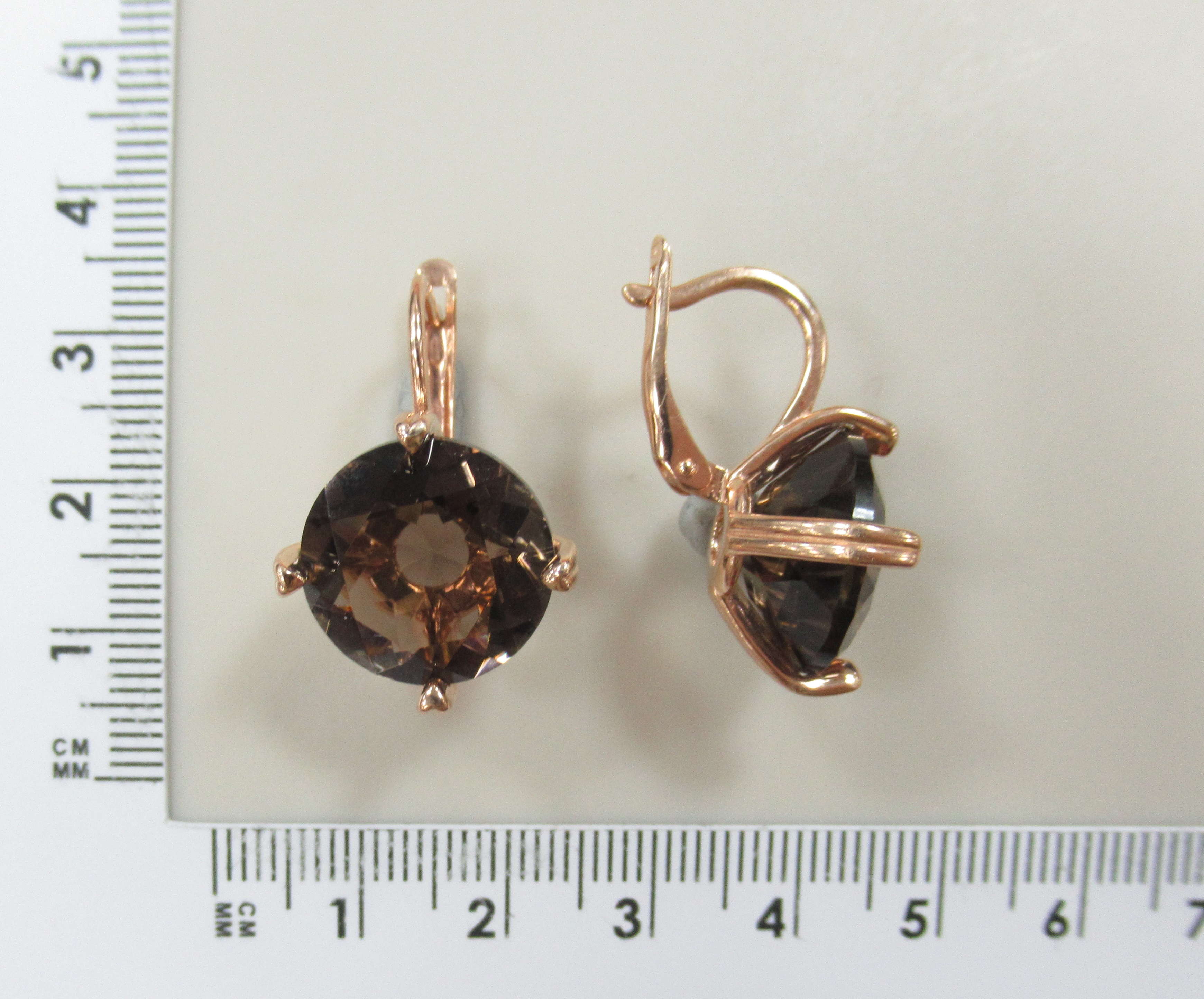 Серебряные серьги с раухтопазами